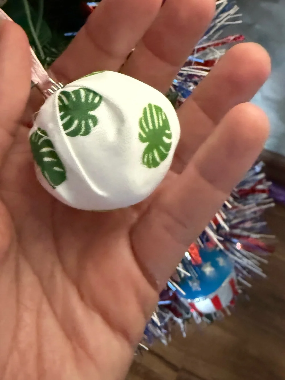 Summer & Flamingo themed Mini Fabric Ornament